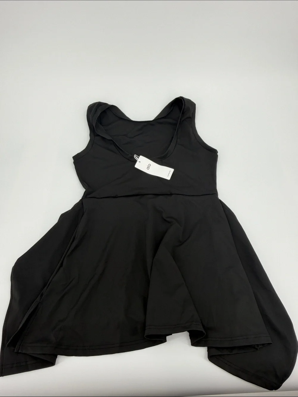 ALO Yoga Black Sleeveless Tie-Waist Mini Dress Fits Medium to XL